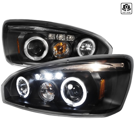 Spec-D Tuning 04-07 Chevrolet Malibu Halo LED Projector Black 2LHP-MBU04JM-TM